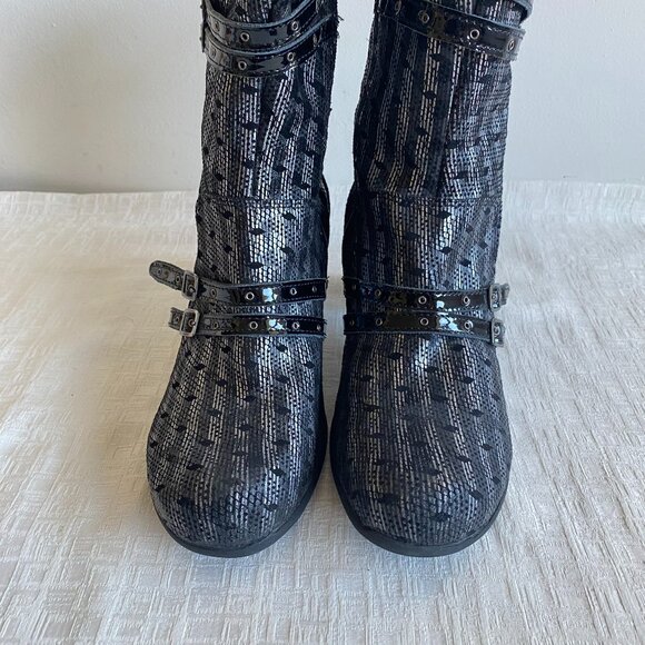 Eject Portugal Steampunk Metallic Buckle Ankle Boots 8.5 - Picture 5 of 15